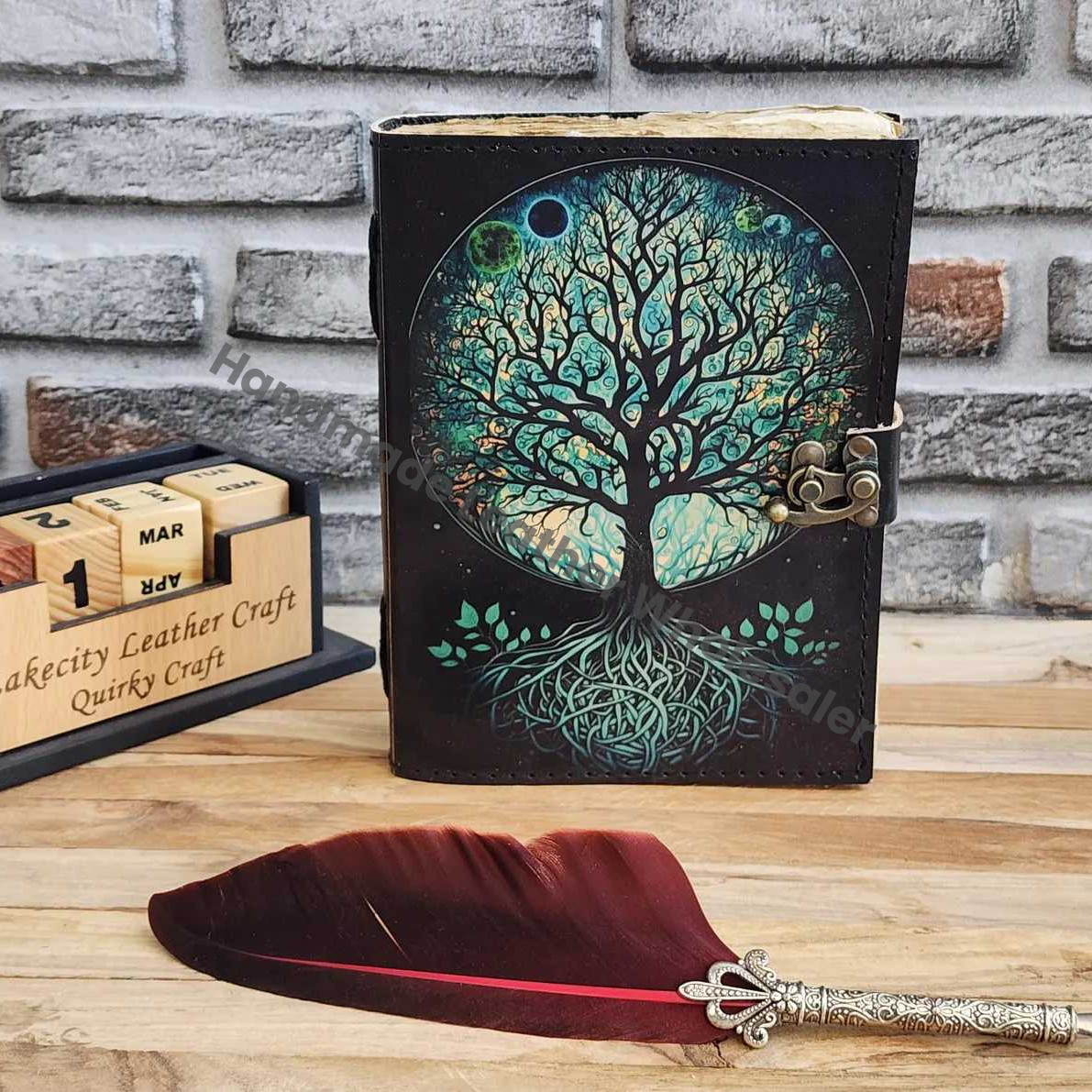 Tree Of Life Printed Leather Journal - A5 Grimoire, Recipe Notebook