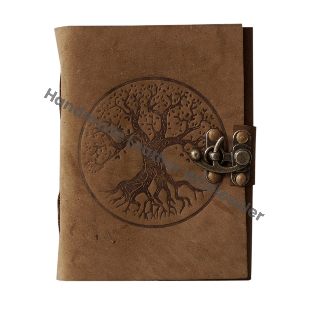 Tree of Life Soft Leather Thermal Binding Journal Handmade Embossed Antique Design Notebook & Sketchbook Gift Book For Women