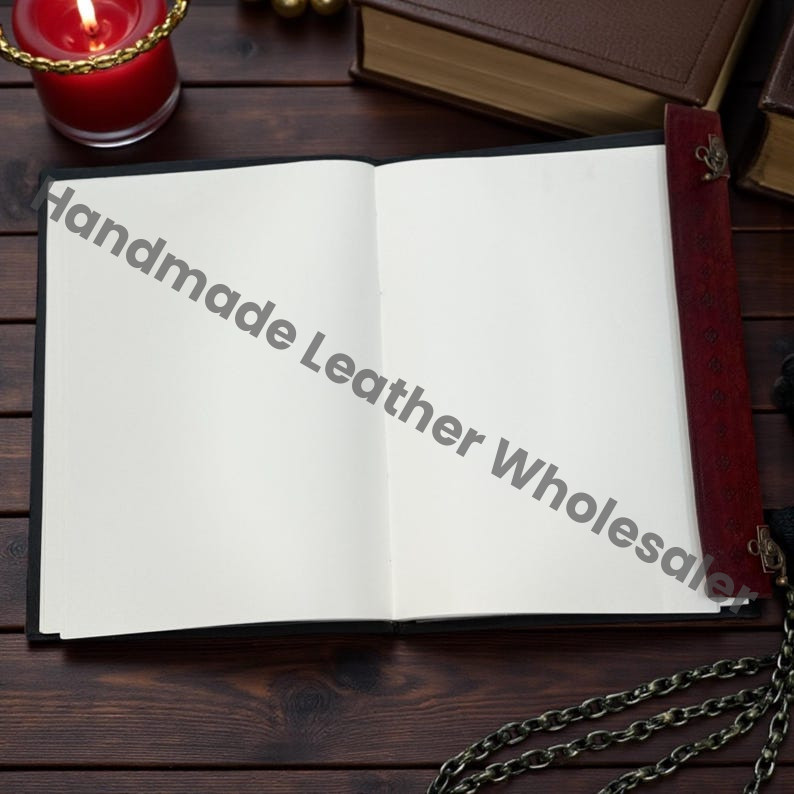 Triple Moon Leather Grimoire Journal – Handmade Book of Shadows, Vintage Lock Witchcraft Spellbook, Wiccan Pagan Occult Diary, Gothic Gift