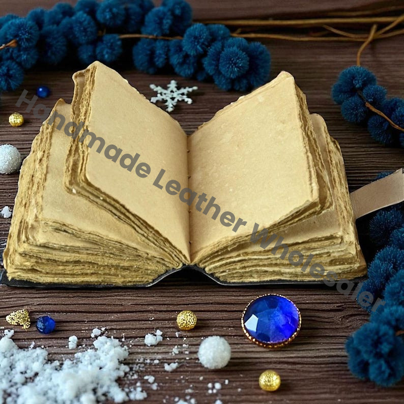 Unicorn Leather Grimoire – Celestial Spell Book of Shadows, Witchcraft Spellbook, Wiccan Pagan Gothic Witchy Magic Gift