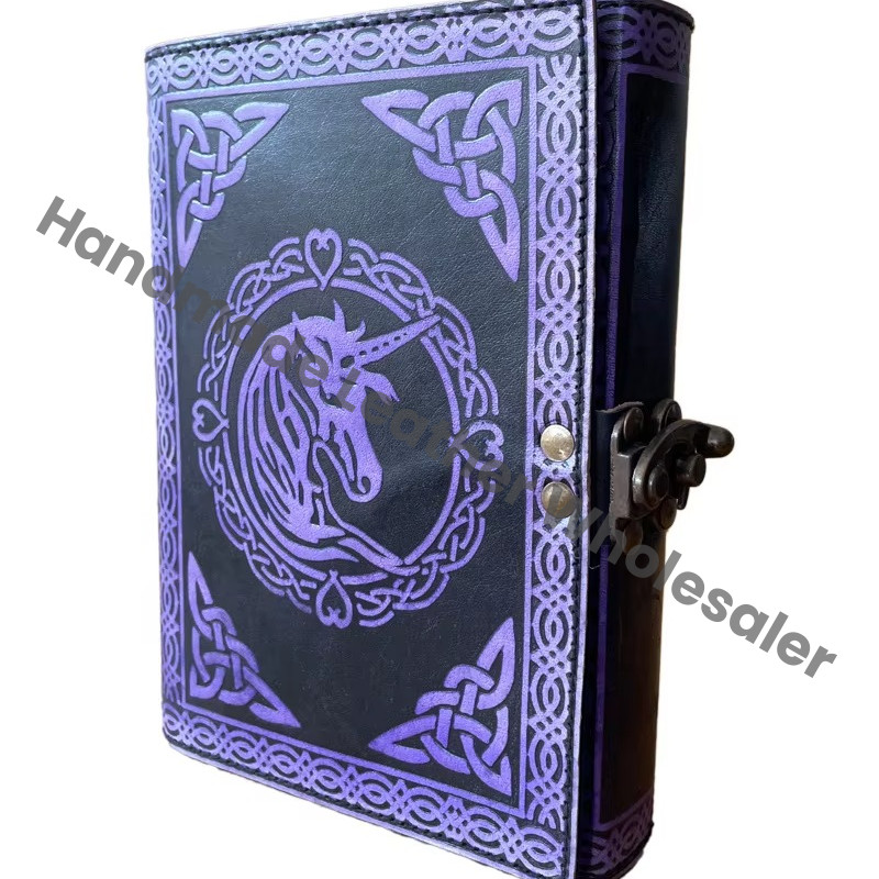 Unicorn Leather Journal Embossed Handmade Personal Diary Unlined Gift Antique Deckle Art Paper Personalized