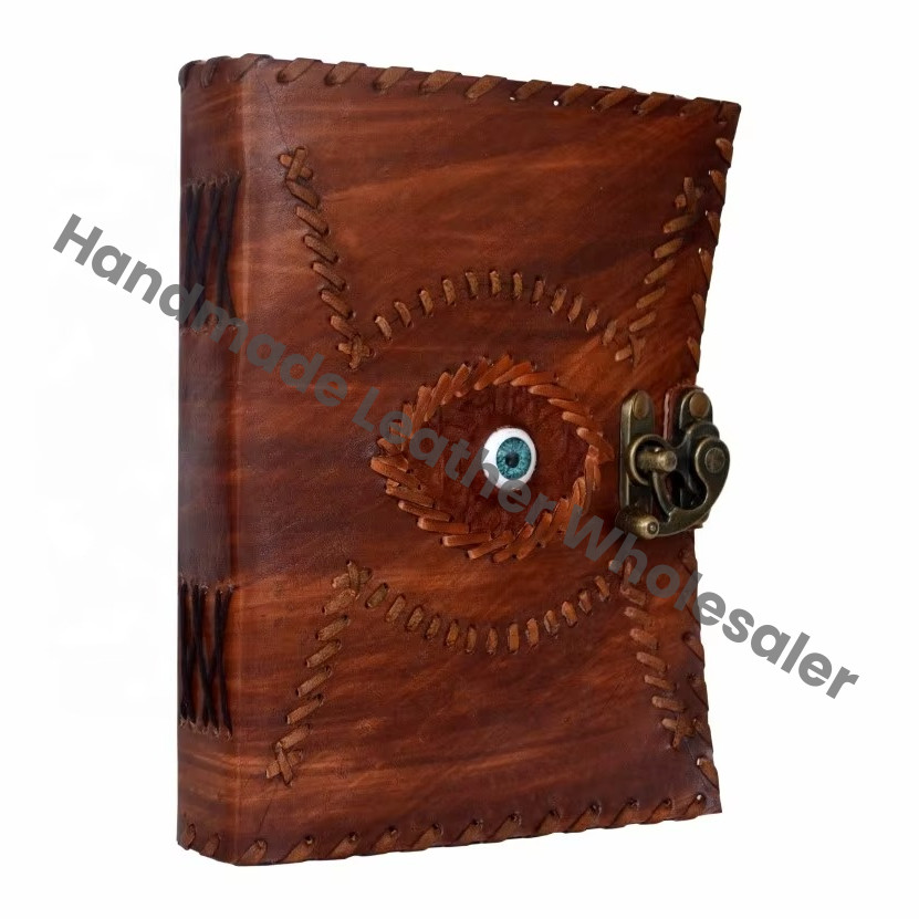 Unique Vintage Hocus Pocus Eye Leather Journal Spellbinding Grimoire Handmade Eco-friendly Halloween Birthdays Gift