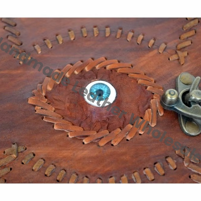 Unique Vintage Hocus Pocus Eye Leather Journal Spellbinding Grimoire Handmade Eco-friendly Halloween Birthdays Gift