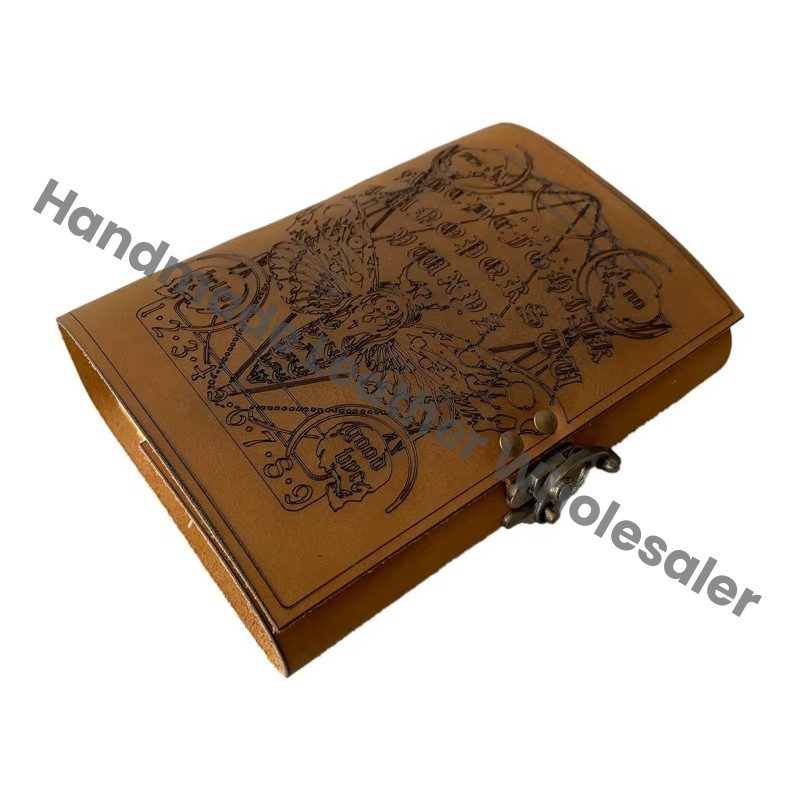 Vintage Book Shadows Leather Cover High Quality Gift Box Journal Planner Sketchbook with Deckle Paper