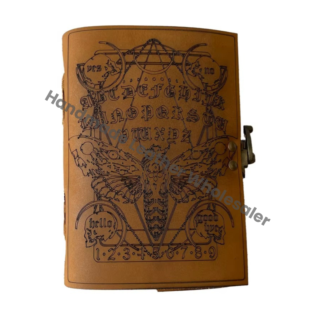 Vintage Book Shadows Leather Cover High Quality Gift Box Journal Planner Sketchbook with Deckle Paper