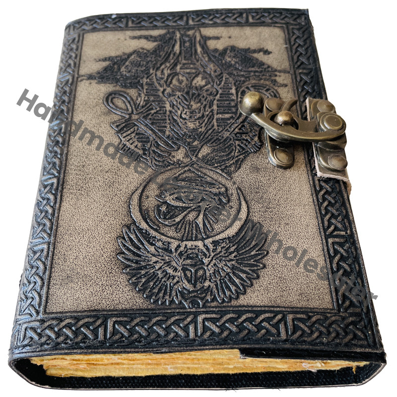 Vintage Book Shadows Sketchbook Deckle Old Pages Blank Travel Leather Hardcover Journal Charcoal Women Third Eye Celtic Gift