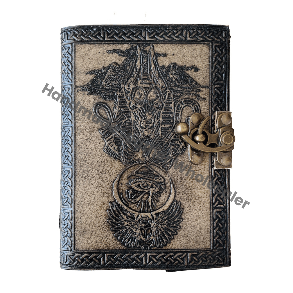 Vintage Book Shadows Sketchbook Deckle Old Pages Blank Travel Leather Hardcover Journal Charcoal Women Third Eye Celtic Gift