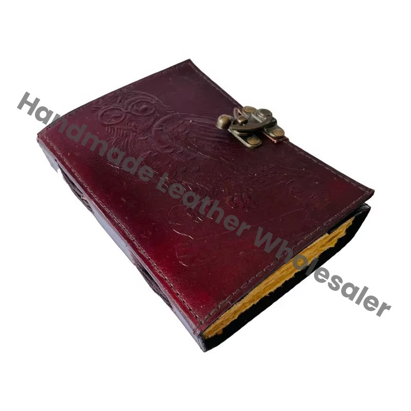 Vintage Bound Leather Book of Spells Journal Owls Notebook Rugged Diary Gift for Wife Book of Shadows Planner Brown Diary