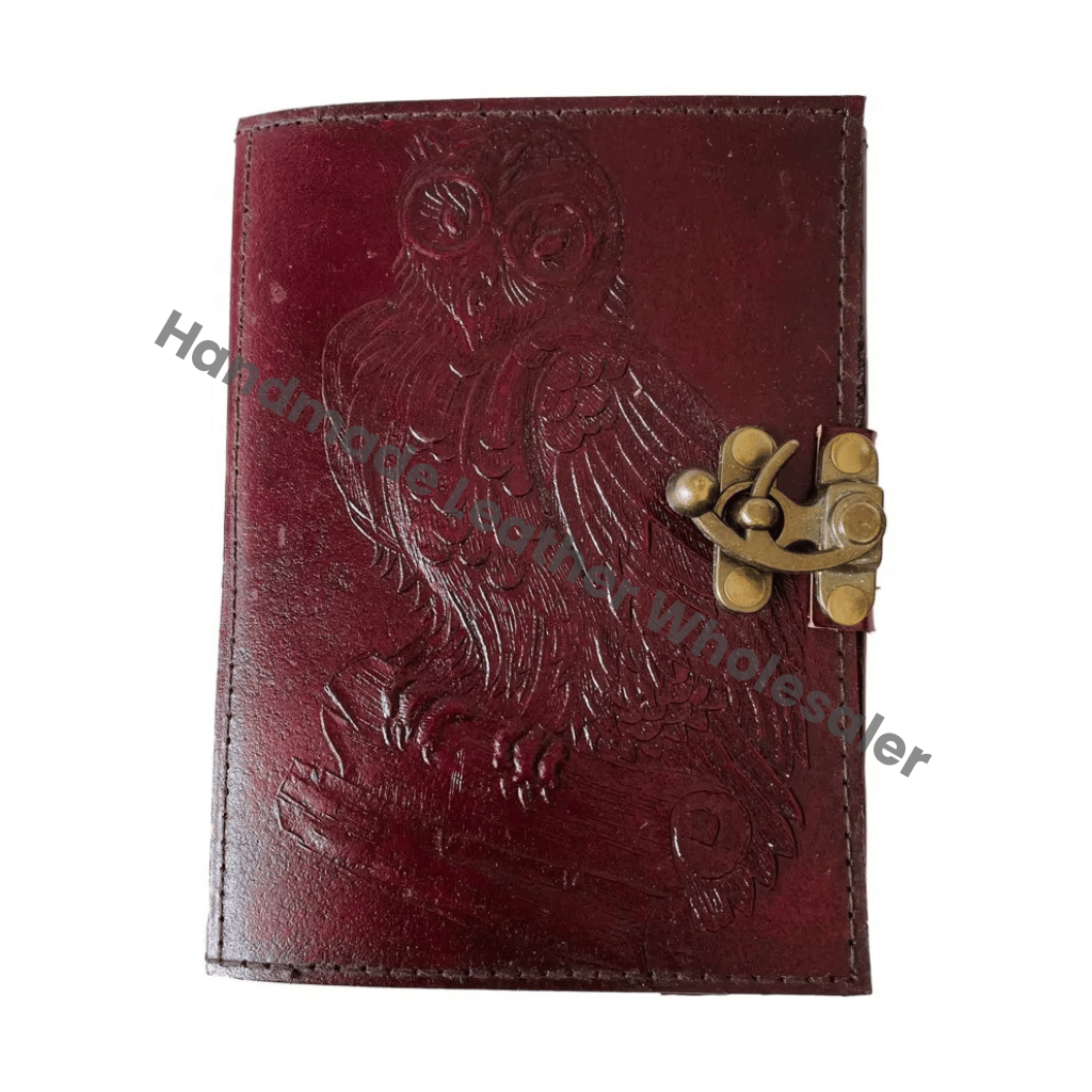 Vintage Bound Leather Book of Spells Journal Owls Notebook Rugged Diary Gift for Wife Book of Shadows Planner Brown Diary
