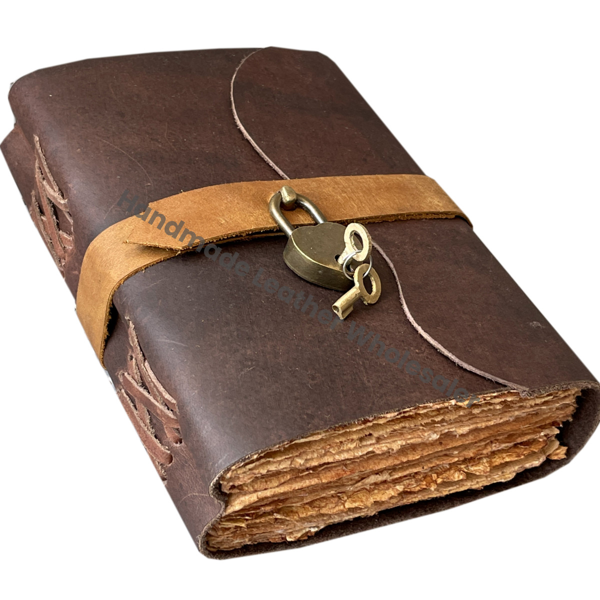Vintage Brown Soft Leather Bound Thermal Binding A4 Sheets Eco-friendly Paper Handmade Gift Address Book