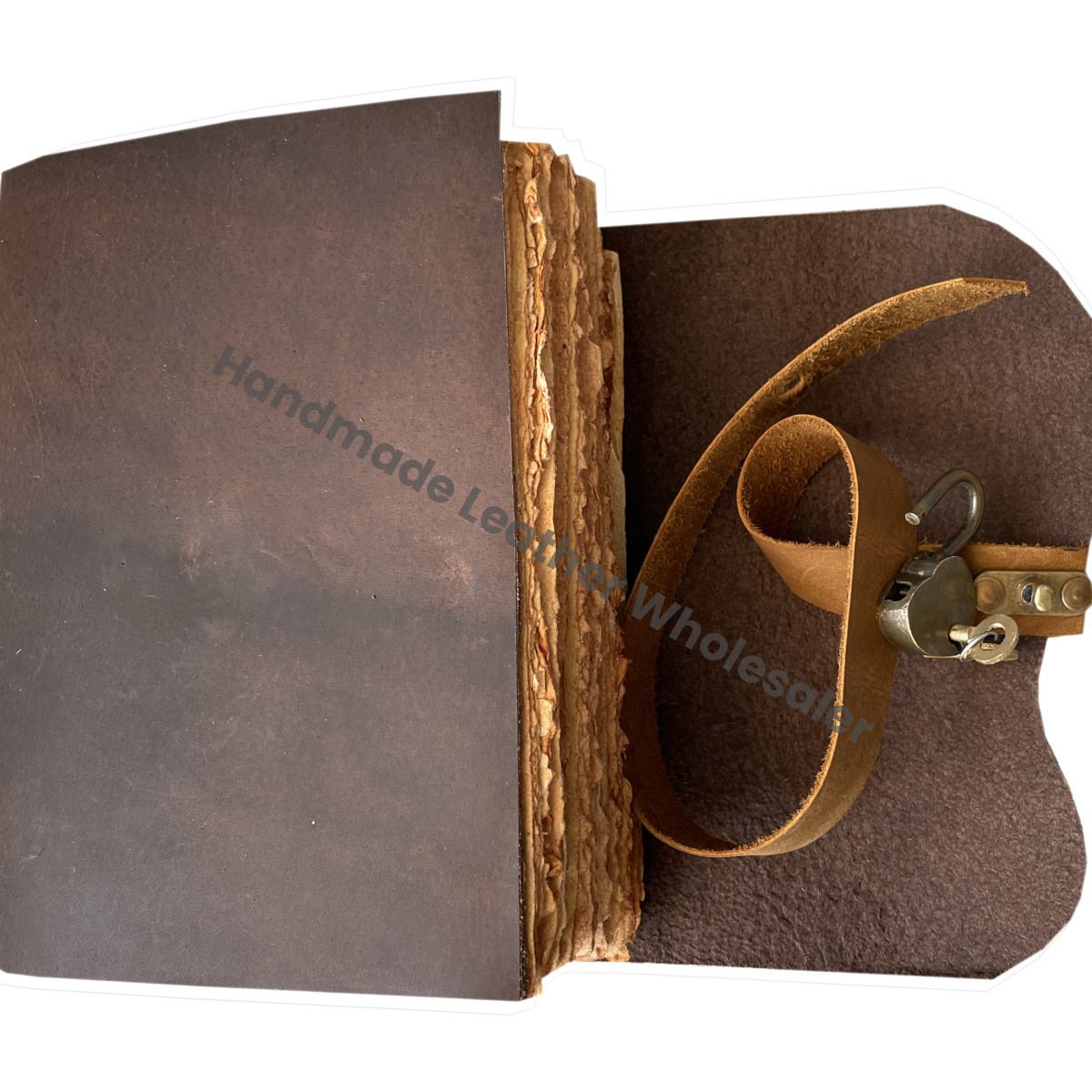 Vintage Brown Soft Leather Bound Thermal Binding A4 Sheets Eco-friendly Paper Handmade Gift Address Book