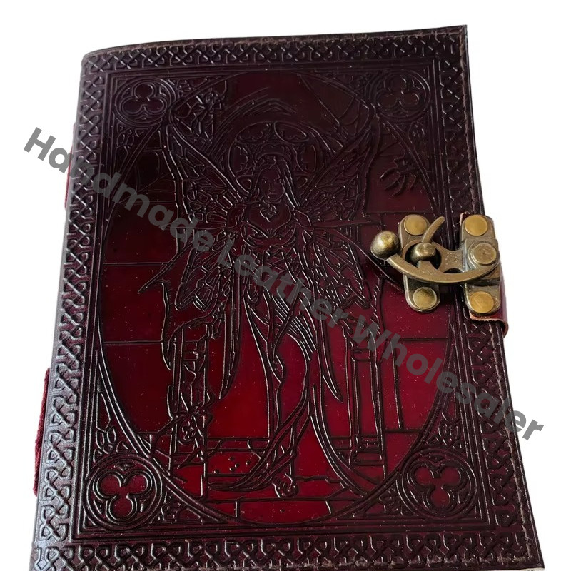 Vintage Brown Wiccan Deckle Edge Paper Daily Planner Notebook with Blank Spells Book Shadows Journal for Drawing Sketches Gift