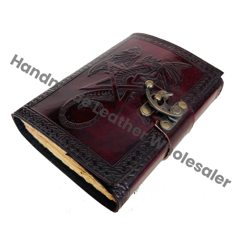 Vintage Dragon Leather Journals for Women Sketchbook Large Book of Shadows Design Spiral Black Gifts Cover Planner
