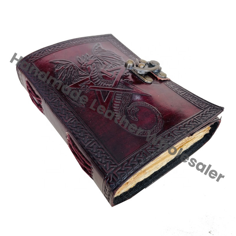 Vintage Dragon Leather Journals for Women Sketchbook Large Book of Shadows Design Spiral Black Gifts Cover Planner