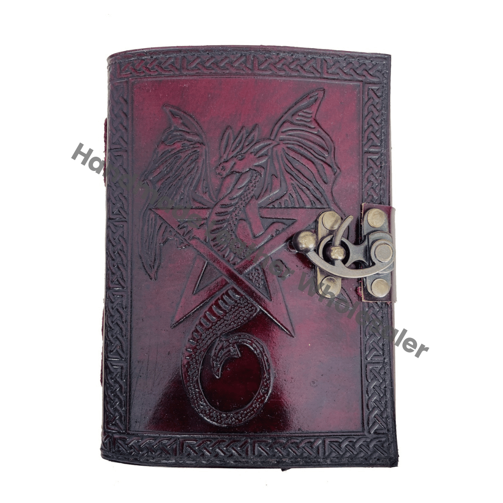 Vintage Dragon Leather Journals for Women Sketchbook Large Book of Shadows Design Spiral Black Gifts Cover Planner