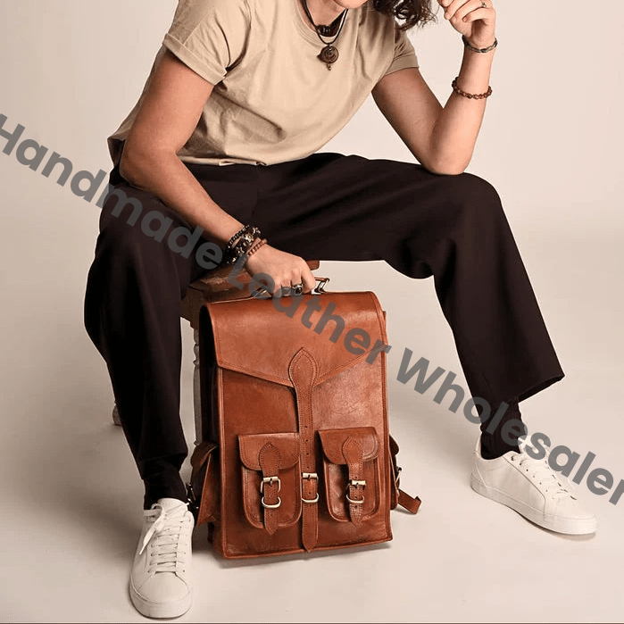 Vintage Leather Backpack Rucksack