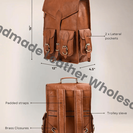 Vintage Leather Backpack Rucksack