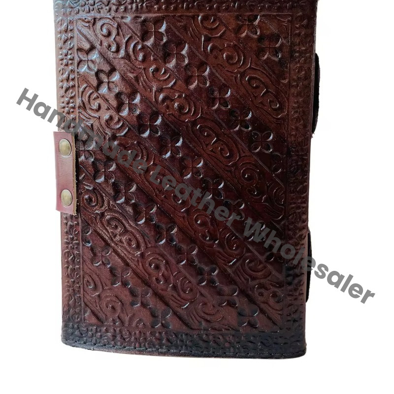 Vintage Leather Book Wiccan Journal Writing Brown Travel Deckle Paper Diary Planner Gift Handmade Eco-friendly