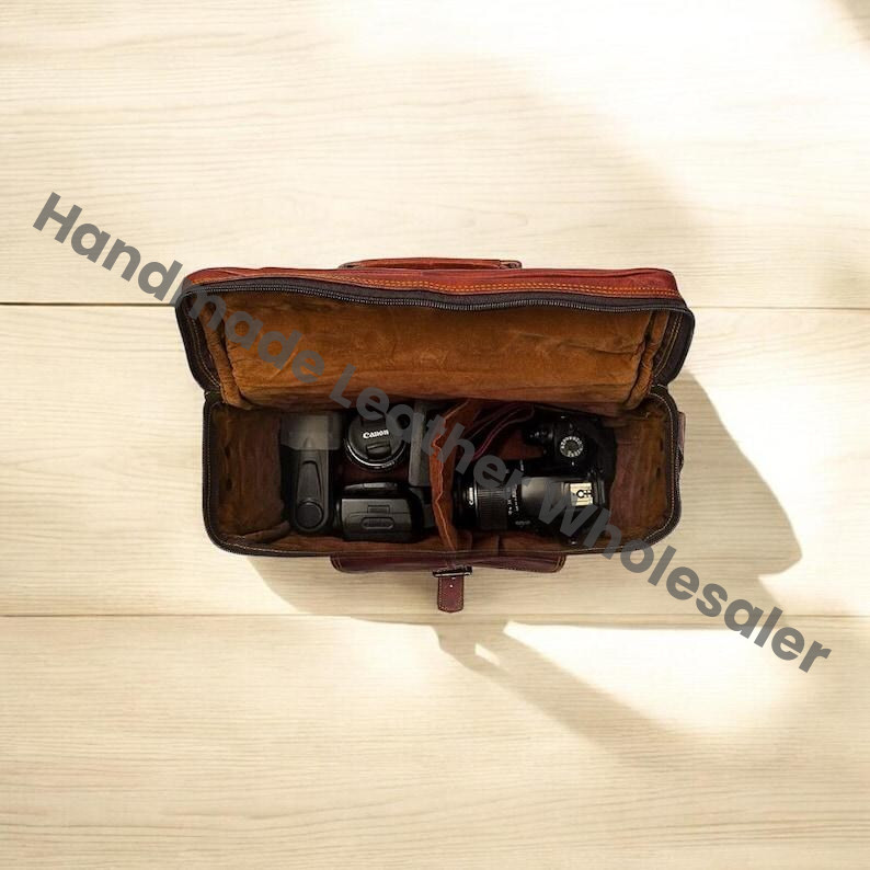 Vintage Leather Camera Bag: DSLR/SLR Case, 13 Inch