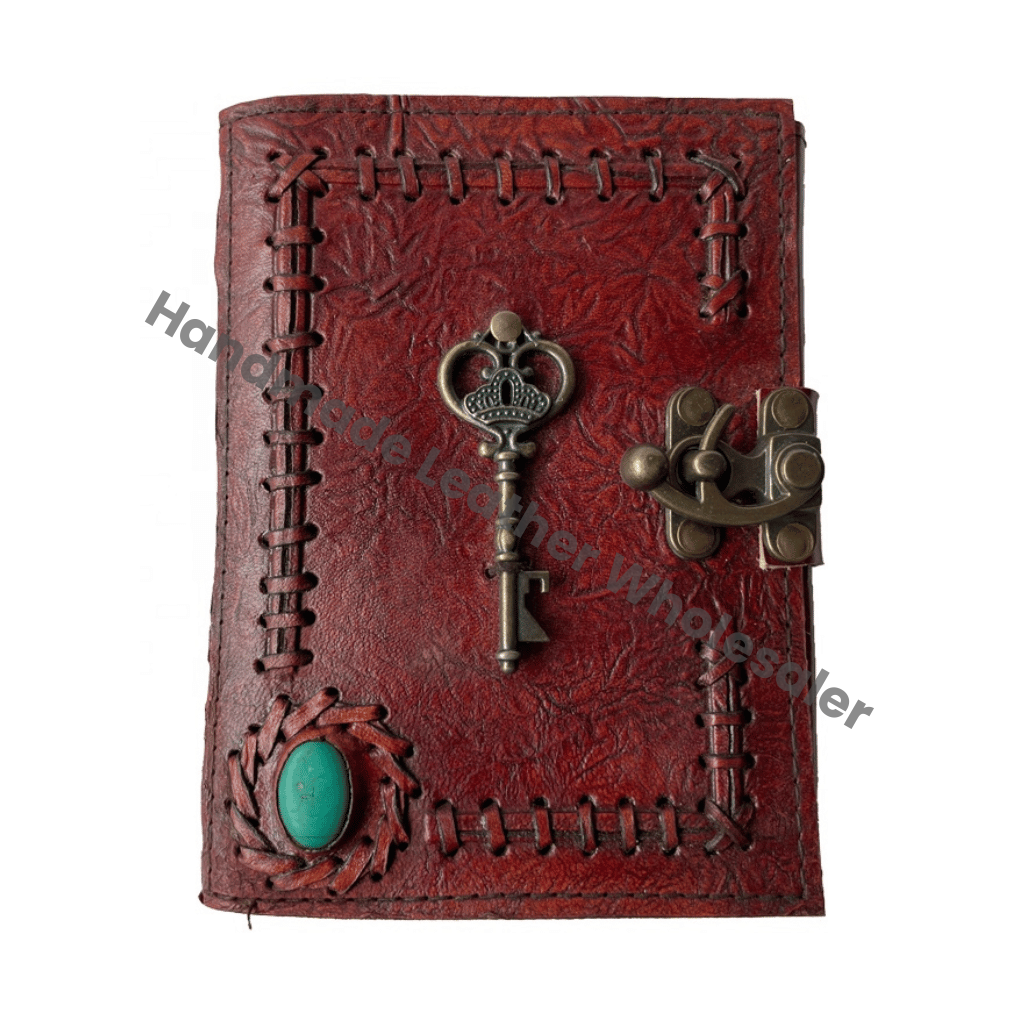 Vintage Leather Hardcover Journal Book Charmed Spell Wiccan Journals Antique Handmade Deckle Edge Paper Brown Pages Spiral