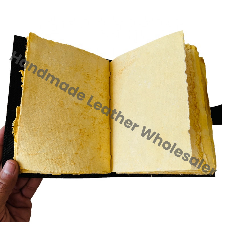 Vintage Leather Hardcover Thermal & Spiral & Thread Sewing Binding Journal Notebook Gift Deckle Paper Diary Planner Custom Logo