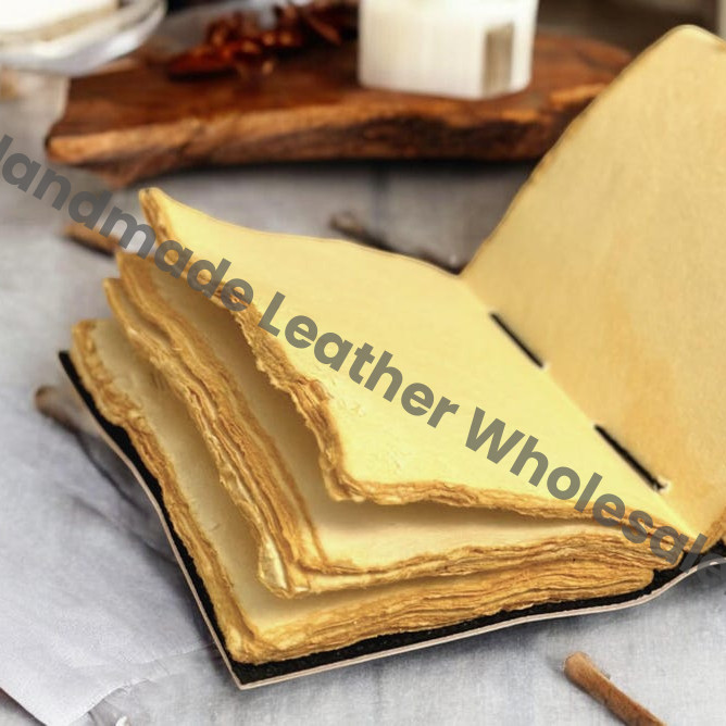 Vintage Leather Journal: Blank Book of Shadows, Deckle Edge Paper