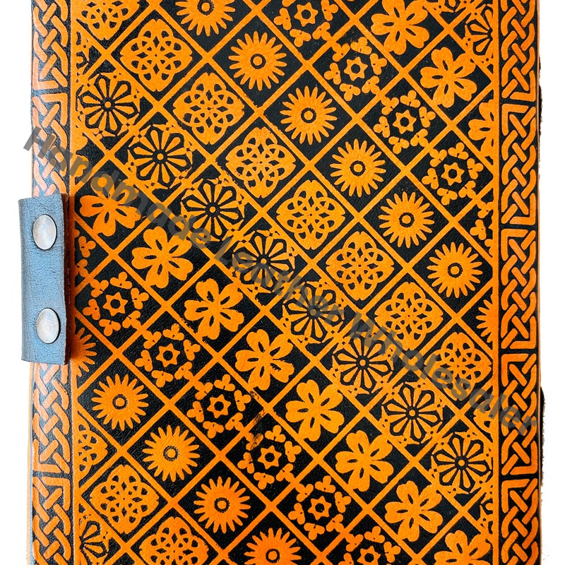 Vintage Leather Journal for Women Star Pentagram DND Large Book of Shadows Sketchbook Deckle Old Pages Blank Planner Diary