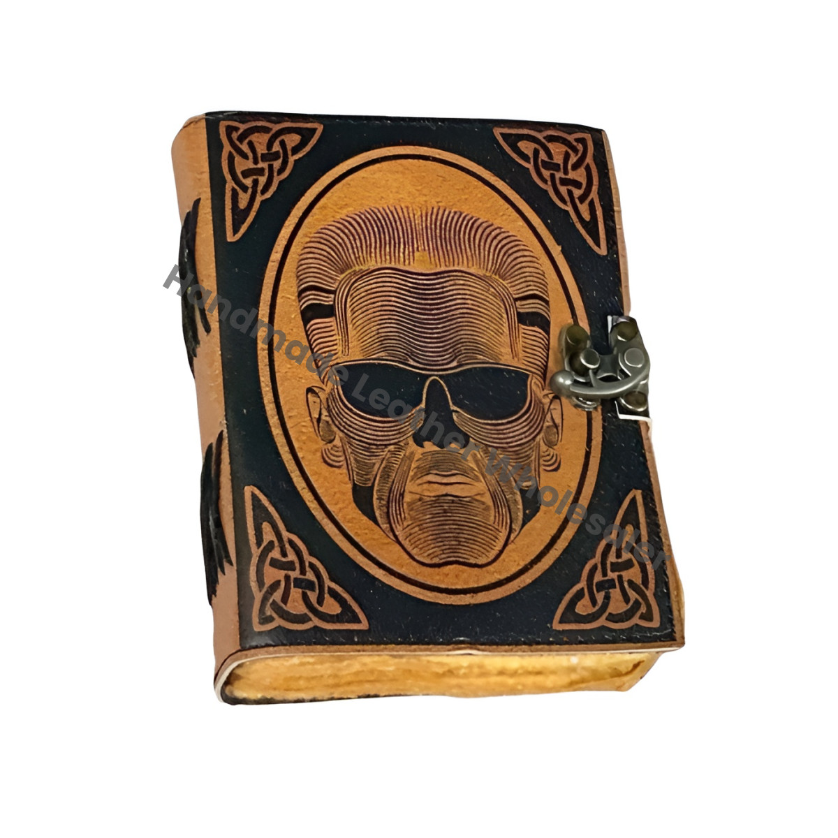 Vintage Leather Journal: Handmade Deckle Edge Paper Sketchbook