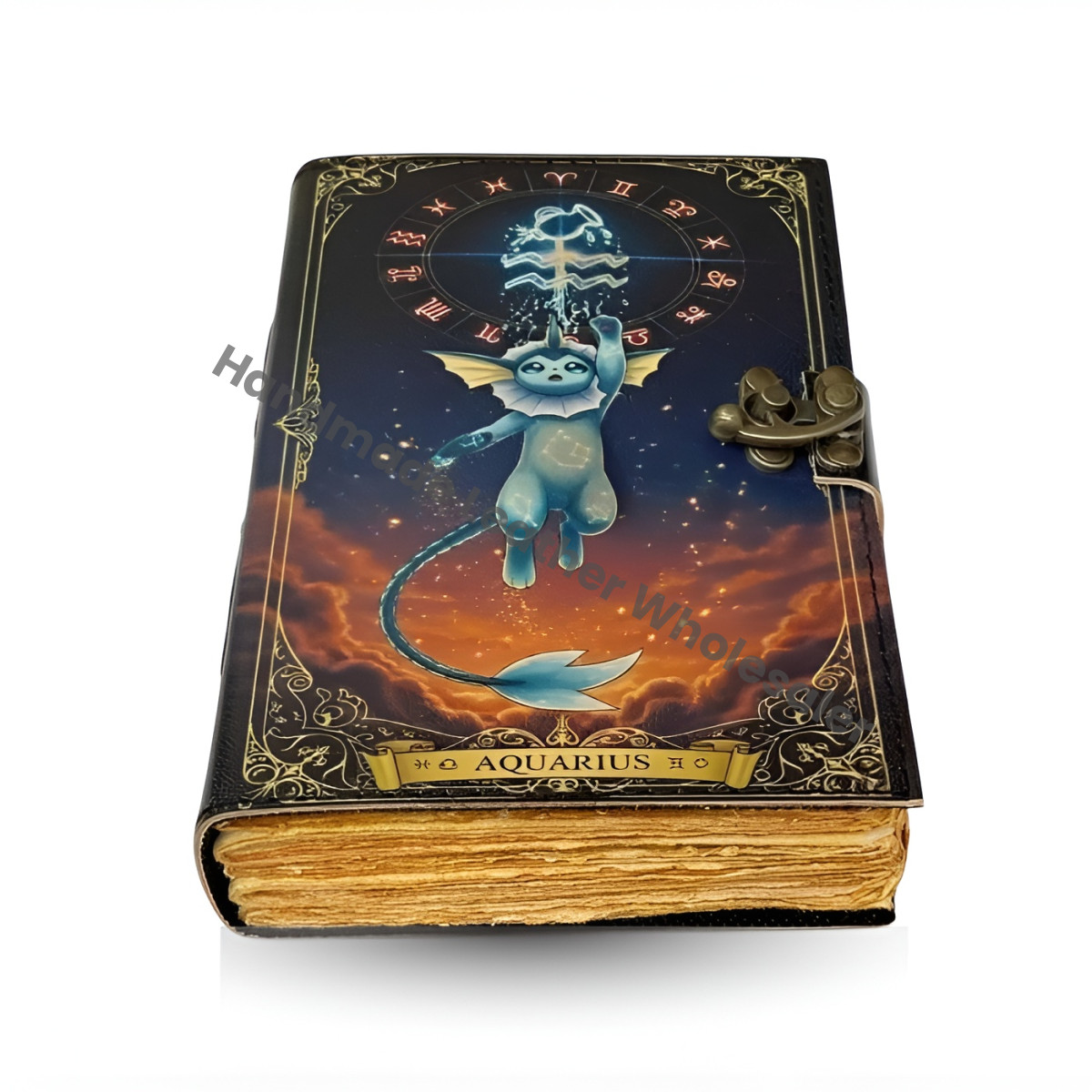 Vintage Leather Journal Handmade Deckle Edge Unlined Paper Book of Shadows Grimoire Fantasy Junk Scrapbook Antique dnd Spell Book