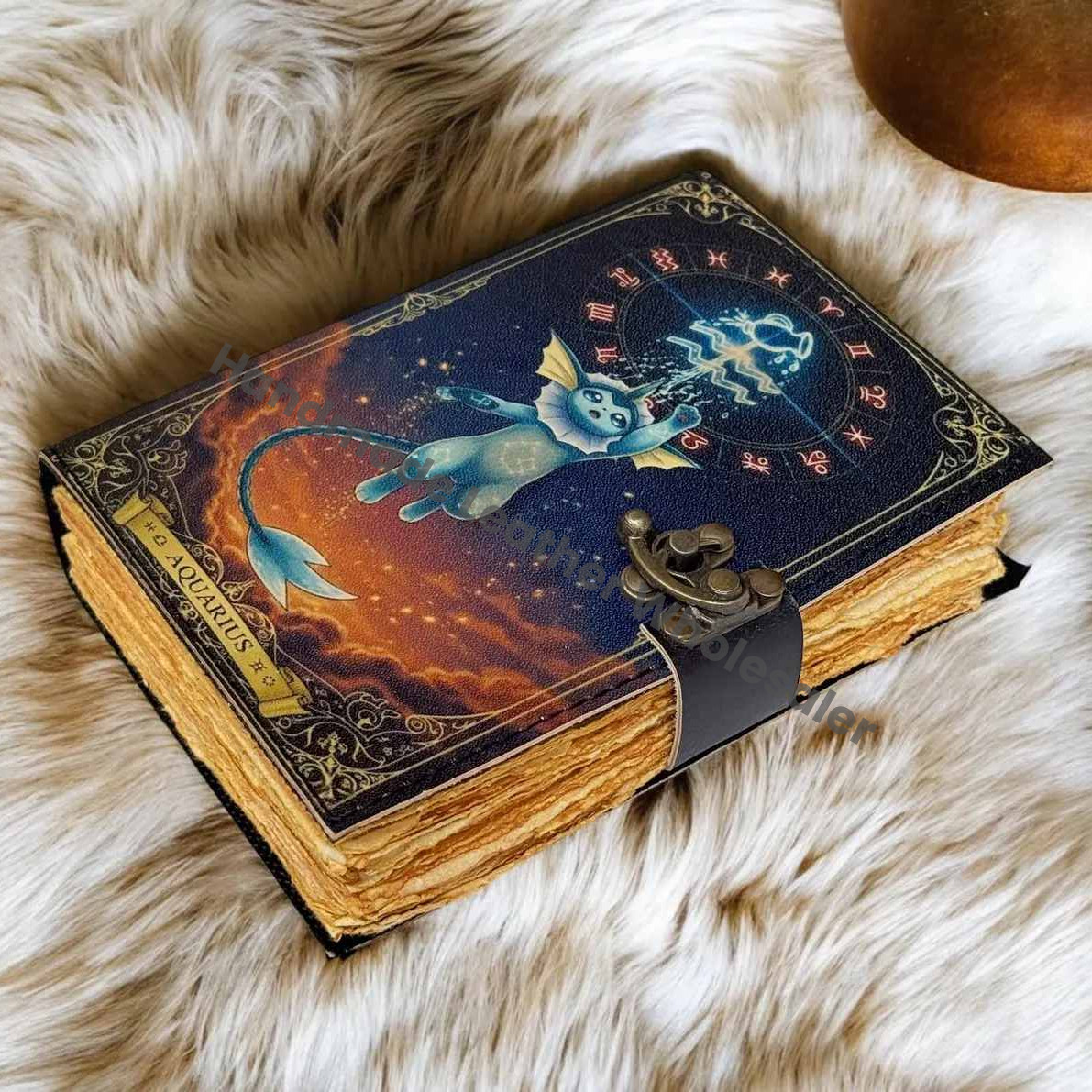 Vintage Leather Journal Handmade Deckle Edge Unlined Paper Book of Shadows Grimoire Fantasy Junk Scrapbook Antique dnd Spell Book