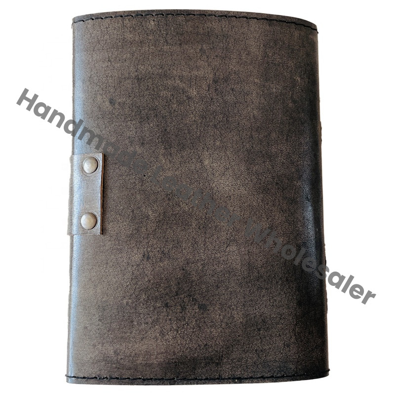 Vintage Leather Journal Lapiz Stone Antique Handmade Deckle Edge Paper Silver Sketchbook Charmed Writing Planner Gift