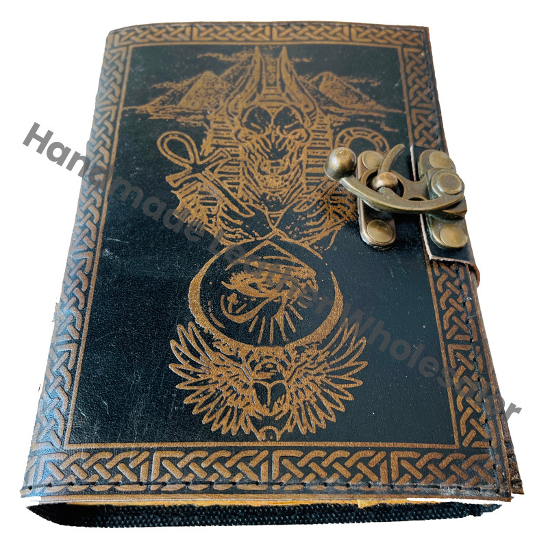 Vintage Leather Spiral Binding Journal for Women Eye of Horus Sketchbook Shadows Deckle Pages Third Eye Celtic Blank Witch Gift