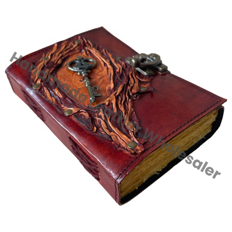 Vintage Leather Spiral Binding Wiccan Journals Charmed Spell Antique Handmade Deckle Edge Paper Brown Gift Sketchbook