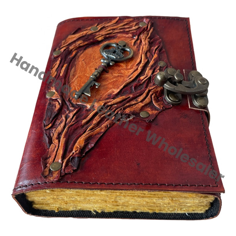 Vintage Leather Spiral Binding Wiccan Journals Charmed Spell Antique Handmade Deckle Edge Paper Brown Gift Sketchbook