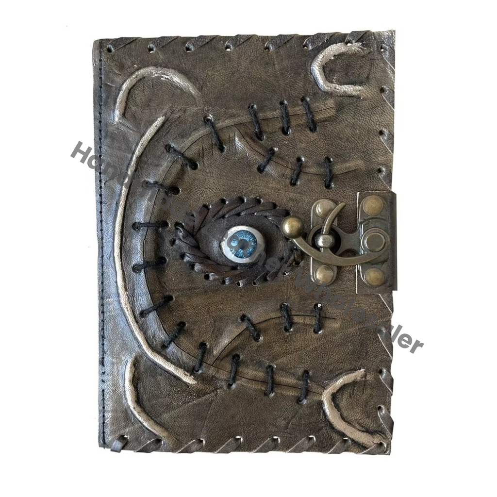 Vintage Leather Spiral Bound Hocus Pocus Spell Book Halloween Decor Planner Gifts