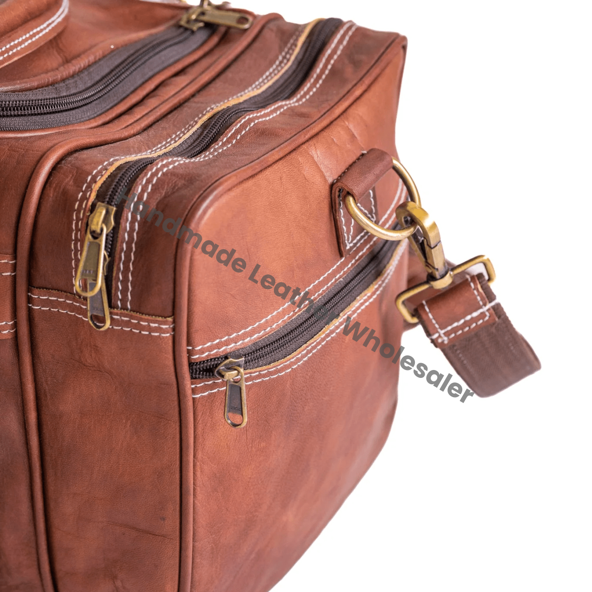 Vintage Leather Travel Duffle Bag