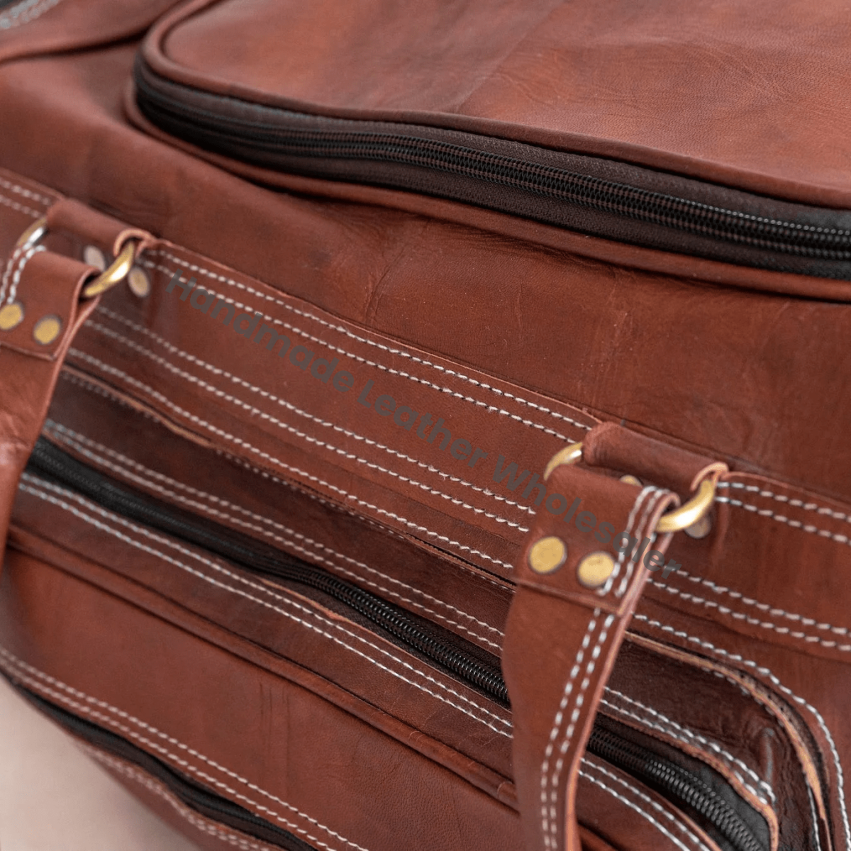 Vintage Leather Travel Duffle Bag