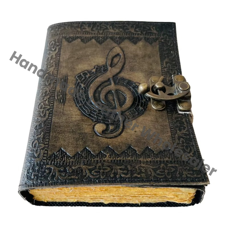 Vintage Music Sign Spell Book of Shadows Charcoal Journal for Writing Men & Women School Office Supplies Music Sign Notebooks Planner Diary