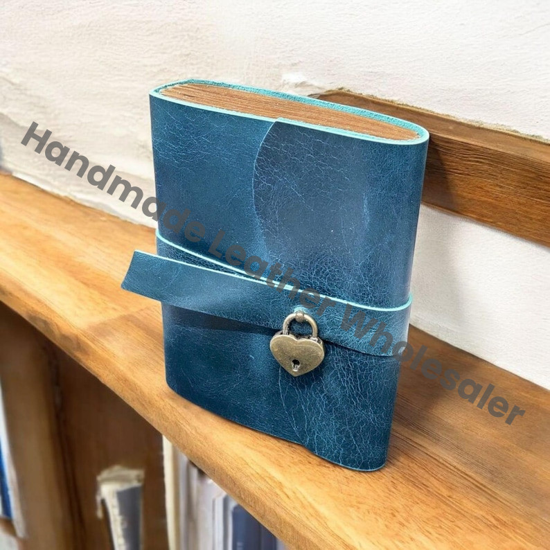 Vintage Style Handmade Leather Diary – Antique Lock Journal with Handmade Pages | Writing & Sketch Notebook