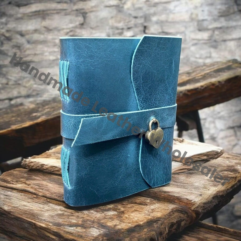 Vintage Style Handmade Leather Diary – Antique Lock Journal with Handmade Pages | Writing & Sketch Notebook