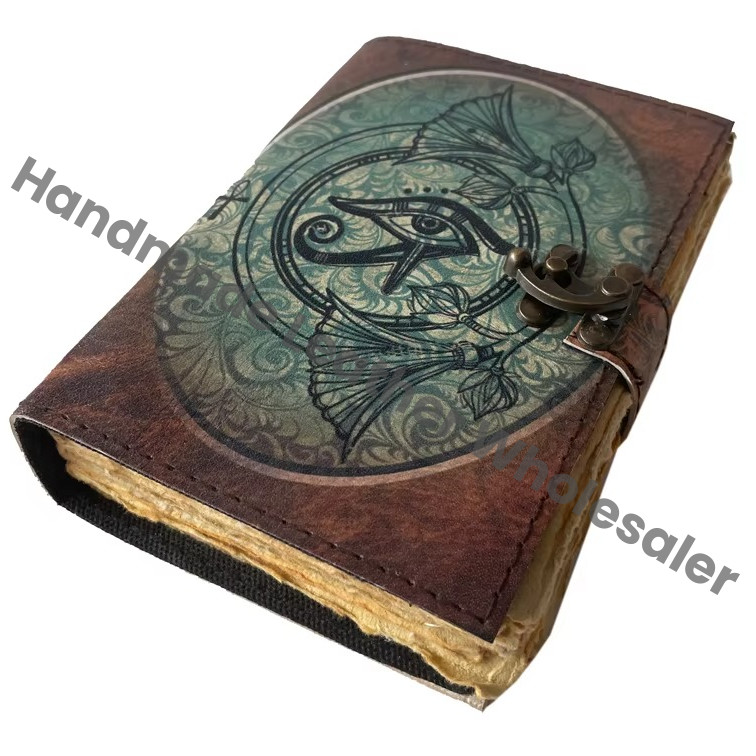 Vintage Wholesaler Hard Leather Spiral Binding Custom Eye Craft Designs Notebook Blank Gift Printed Address Books Planner