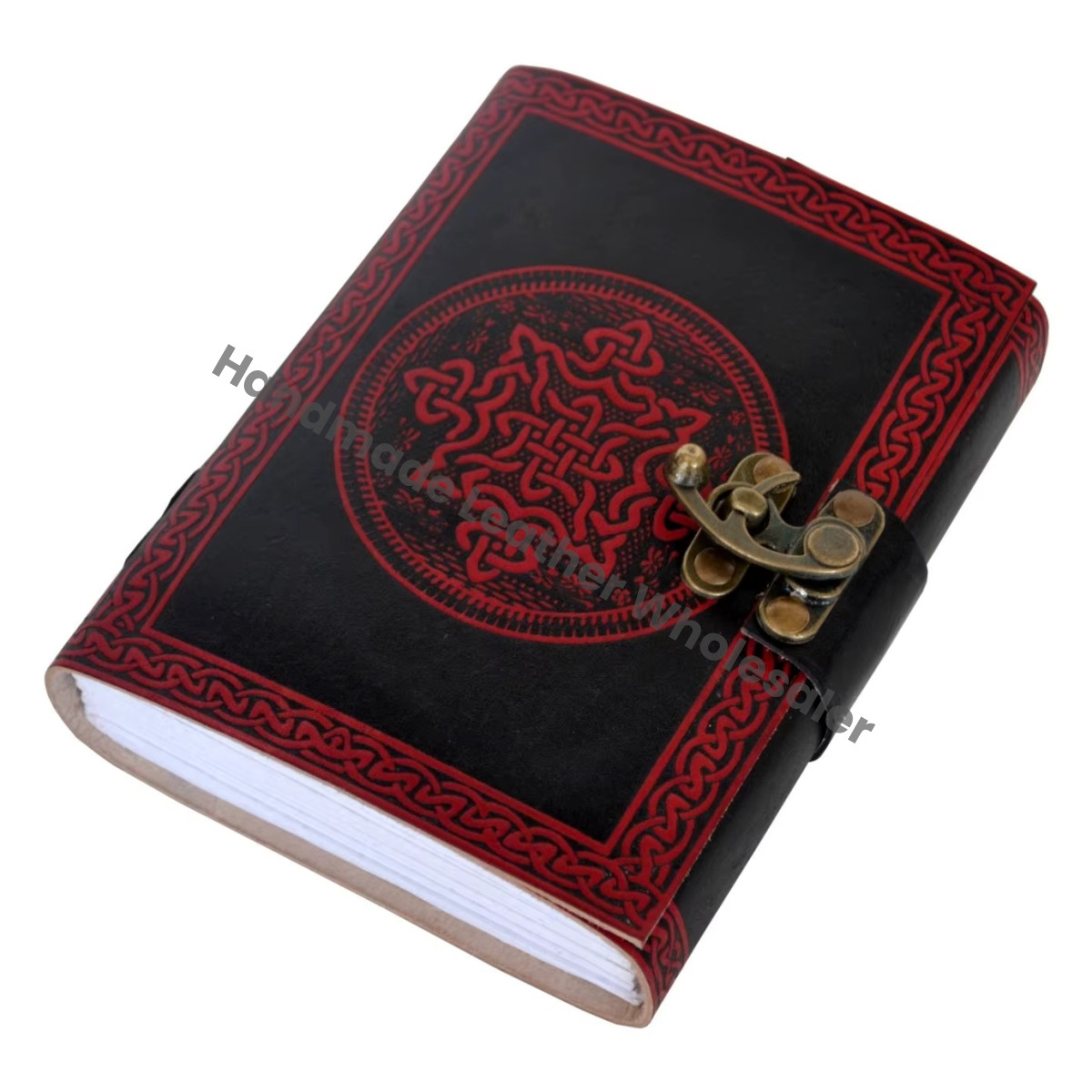 Wholesale Best Price Celtic Knot Leather Hardcover Journal Planner with Thermal Binding Recyclable Handmade Paper Gift for Women