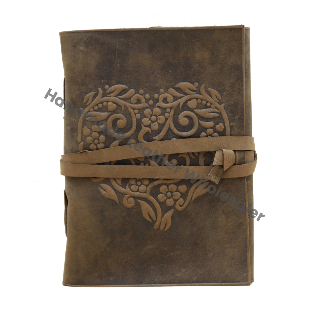 Wholesale Custom Leather Journal Heart Embossed Leather Notebooks Journals Notebooks for Women Handmade Soft Leather Journals