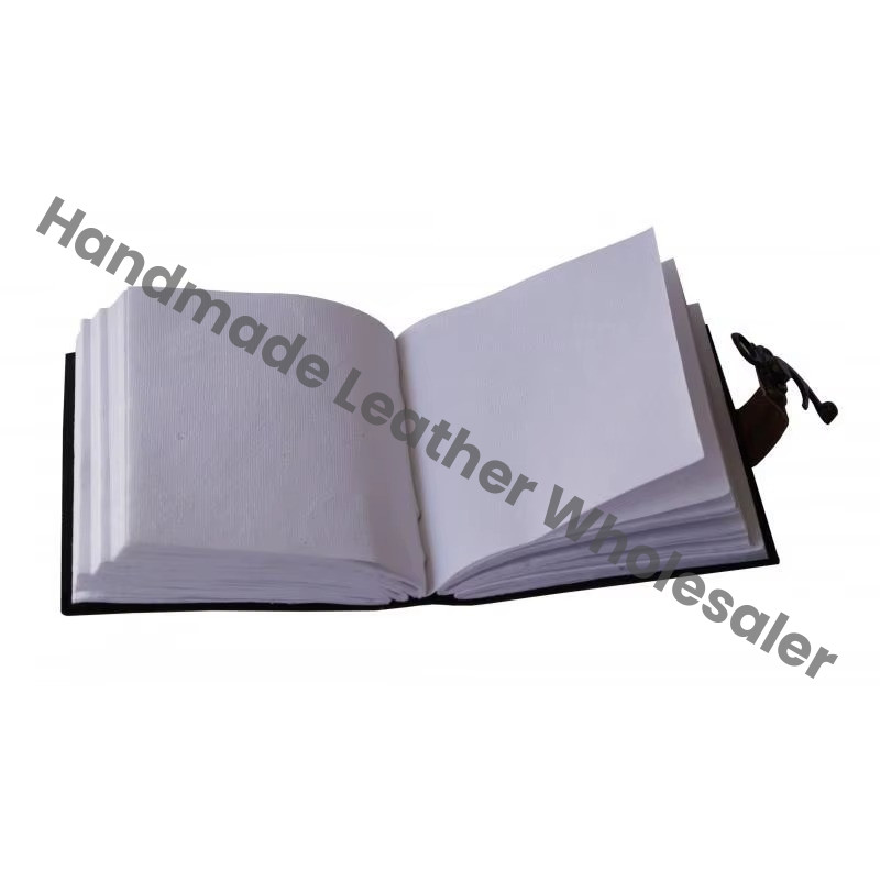 Wholesaler Triquetra Design Embossed Double Color Leather Hard Notebook Tobacco Color Handmade Unlined Ruled Eco-friendly Paper