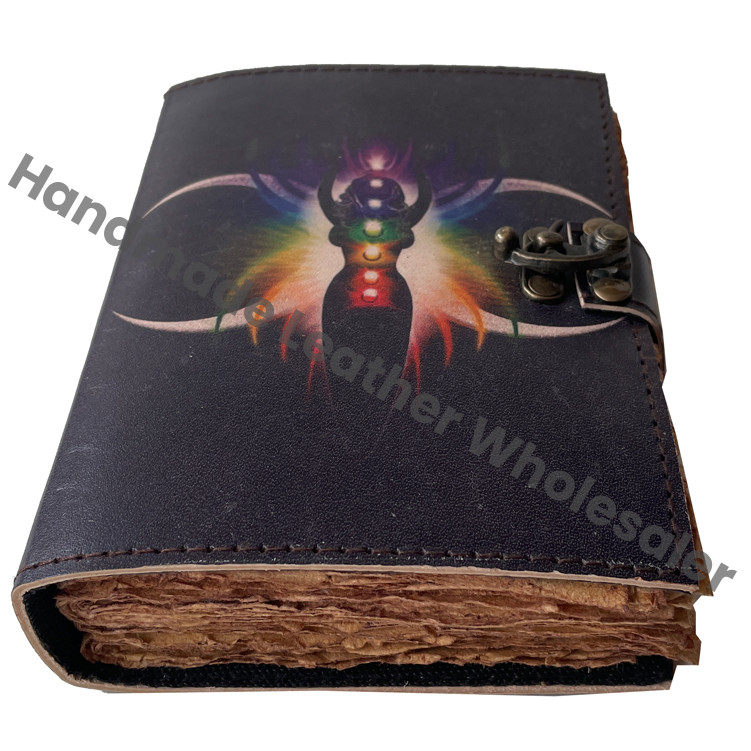 Wholesaler Vintage Witch Decor Address Book Triple Moon Goddess Witchcraft Spell Writing Leather Address Book Gift