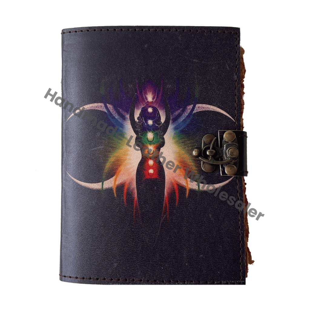 Wholesaler Vintage Witch Decor Address Book Triple Moon Goddess Witchcraft Spell Writing Leather Address Book Gift