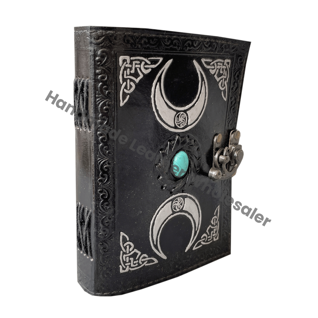 Witchcraft Supplies Grimoire Triple Moon Journal Witch Decor Stuff Spell Book of Shadows Witchy Gifts Journal Wiccan Leather