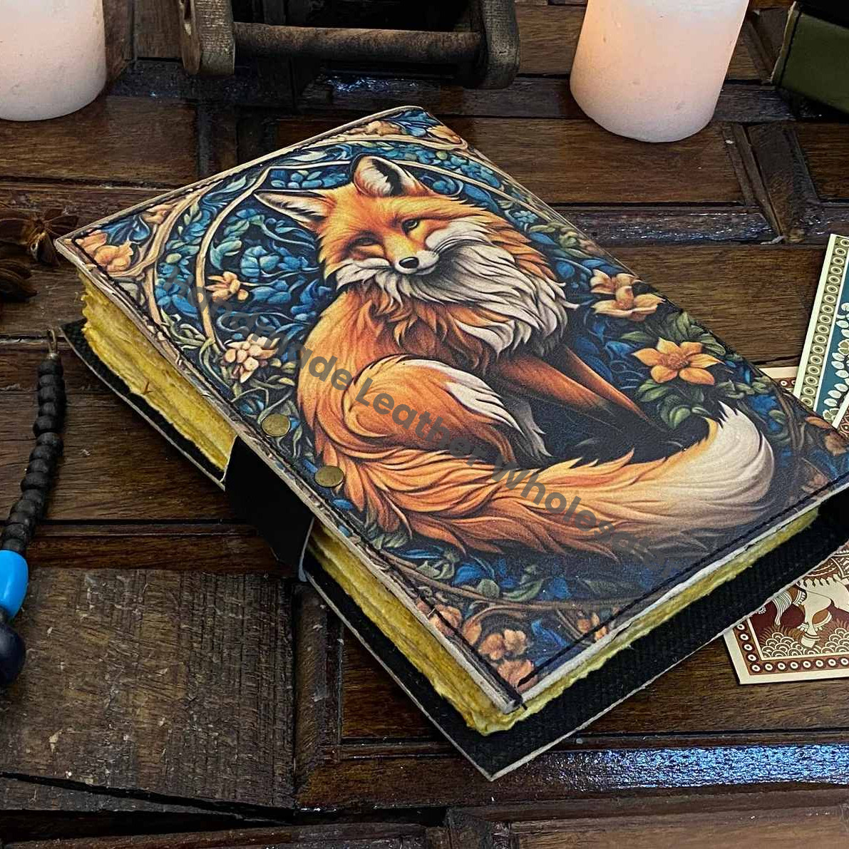 Wolf Grimoire Leather Journal • handmade leather journal, Celtic journal, 200 deckle Edge pages Daily notpad, recipe book, travel diary,