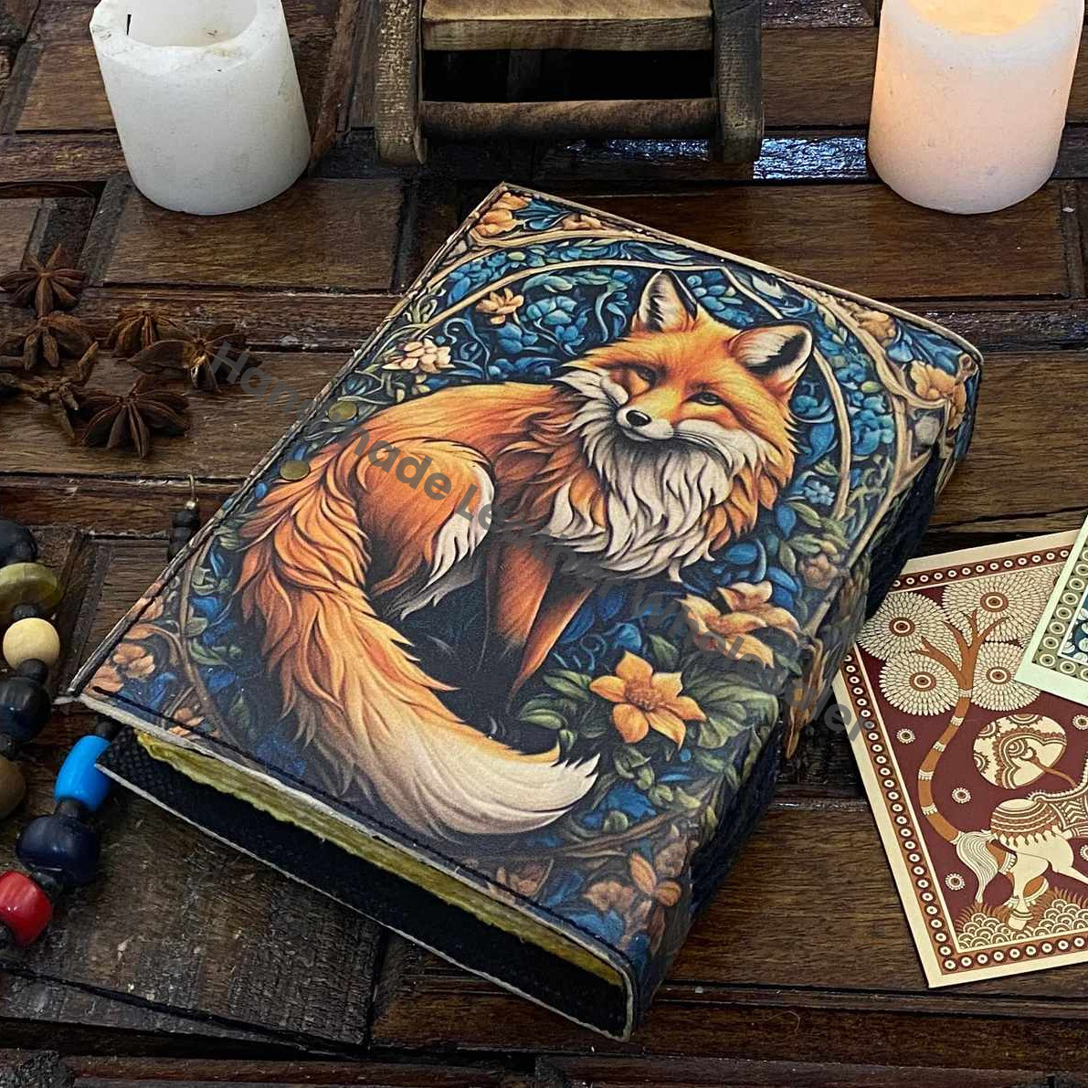 Wolf Grimoire Leather Journal • handmade leather journal, Celtic journal, 200 deckle Edge pages Daily notpad, recipe book, travel diary,