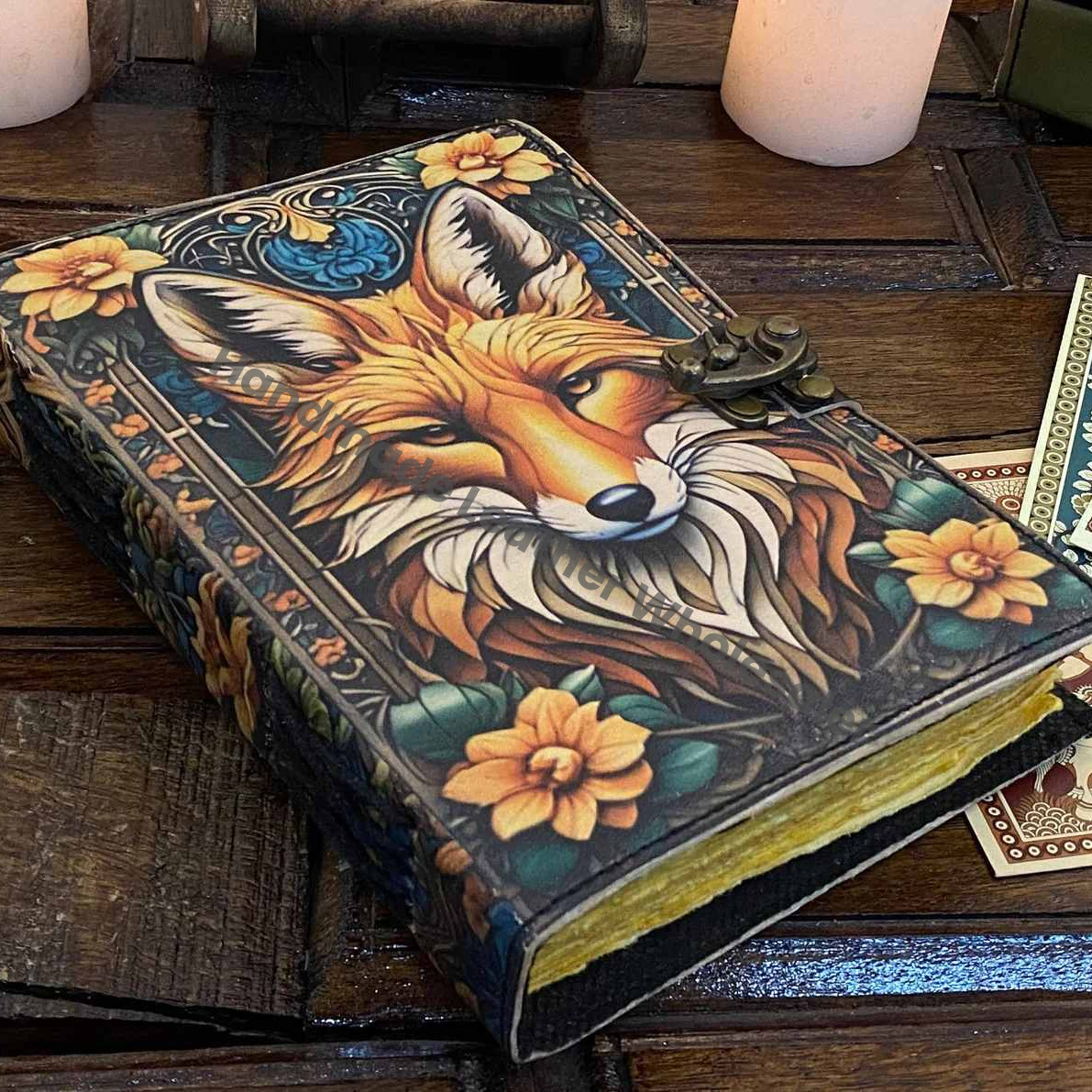 Wolf Grimoire Leather Journal • handmade leather journal, Celtic journal, 200 deckle Edge pages Daily notpad, recipe book, travel diary,